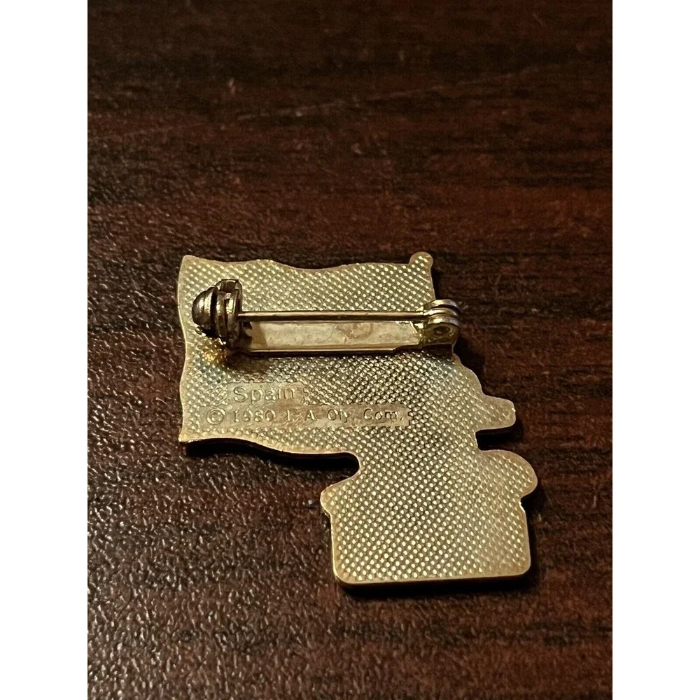 Vintage 1984 Los Angeles Olympics Coca Cola Sam Eagle Spain Flag Lapel‎ Pin